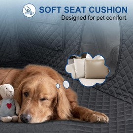 XUVIRA Dog Car Seat Cover – Waterproof & Scratch-Resistant Pet Hammock with Nonslip Backing, Soft Padding, Easy to Clean, Universal Fit for Cars, Suvs & Trucks, Travel Protection for Dog