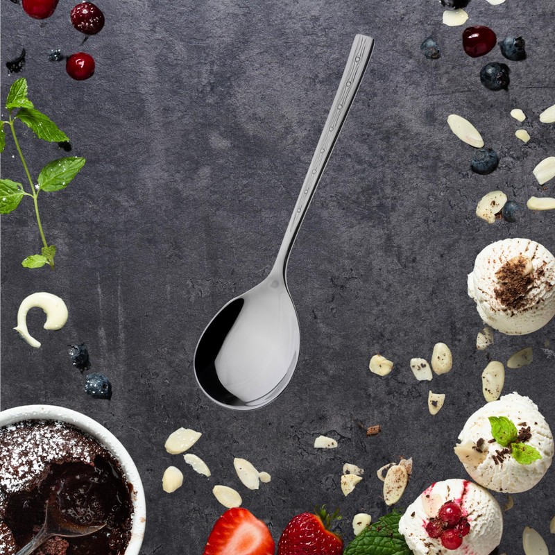 Gehring Solingen Bamboo Cream Spoon, Set of 2, Stainless Steel