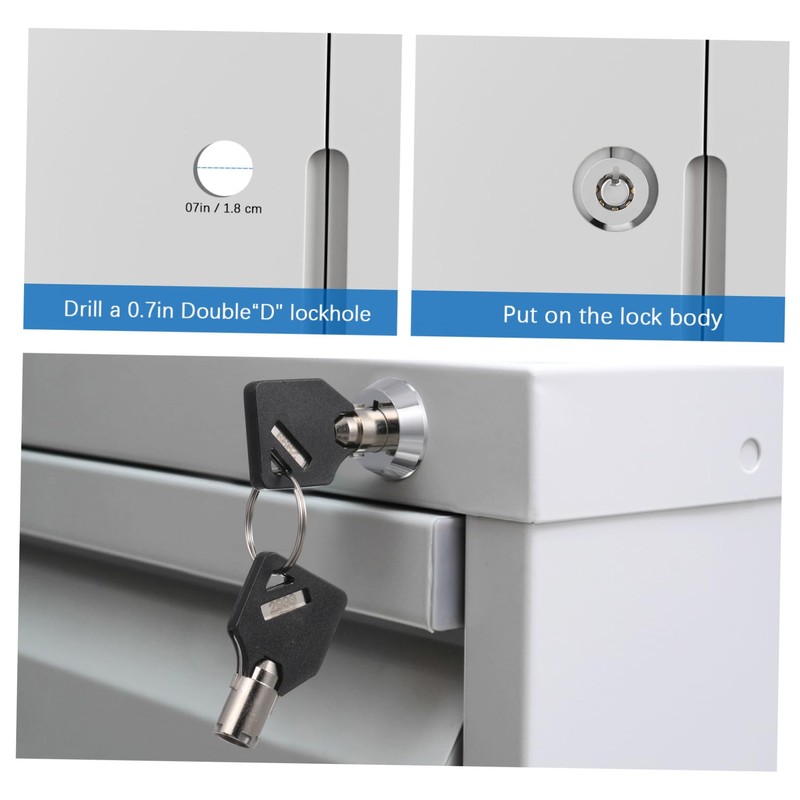 OSALADI Cabinet Lock Tubular Lock with Keys Durable Construction for