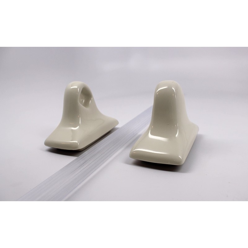 Tenedos Bone Almond Ceramic Towel Bar Kit – Glazed Bathroom