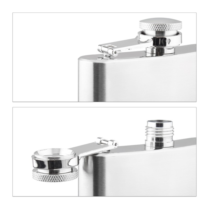 Relaxdays 2 x XXL Hip Flask Stainless Steel Giant Hip