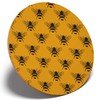 1 x Beautiful Bees Pattern Art - Round Coaster Kitchen