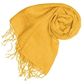 Lorenzo Cana 93264 Women's Linen Scarf 100% Linen 70 x 180 cm Natural Fibre Yellow Mustard Fashion Colour Spicy Mustard, Mustard Spice Mustard