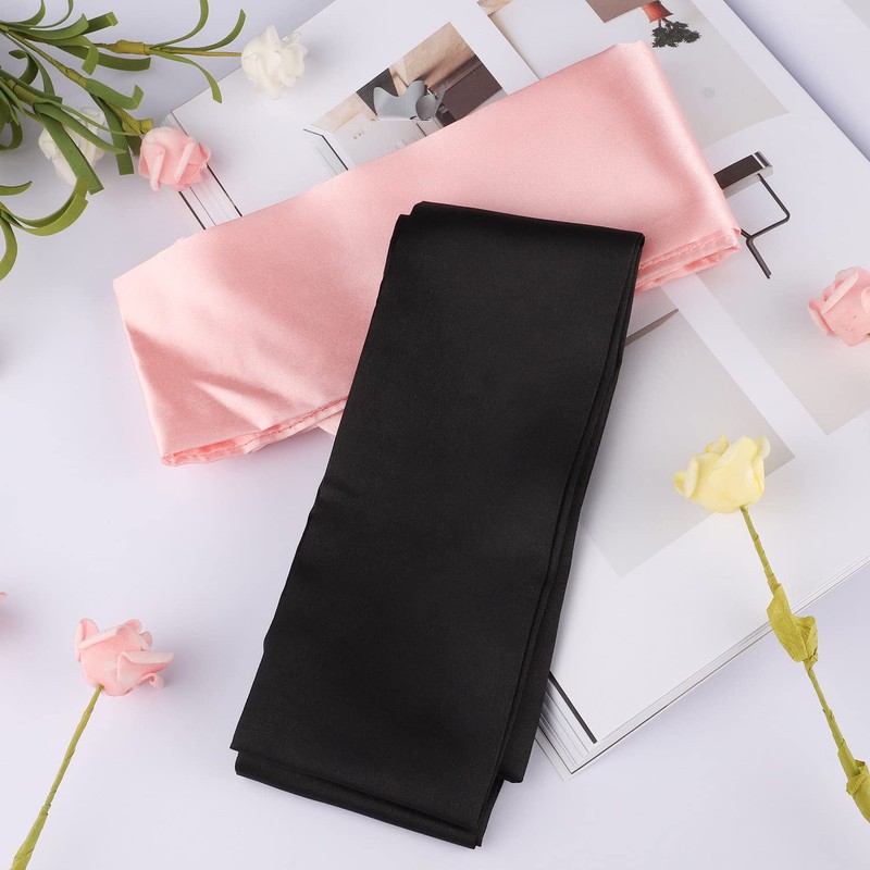 2Pcs Satin Eye Mask Sleep Mask, Adjustable Blindfold Soft Satin
