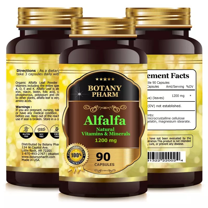 Alfalfa Extract, Vitamins, Minerals, Chlorophyll Antioxidant Green Superfood