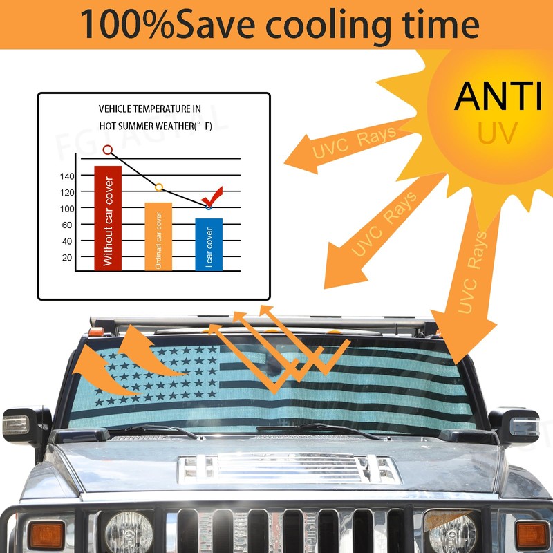 Windshield Sunshade Foldable Reflective Sun Visor Compatible with Hummer H2