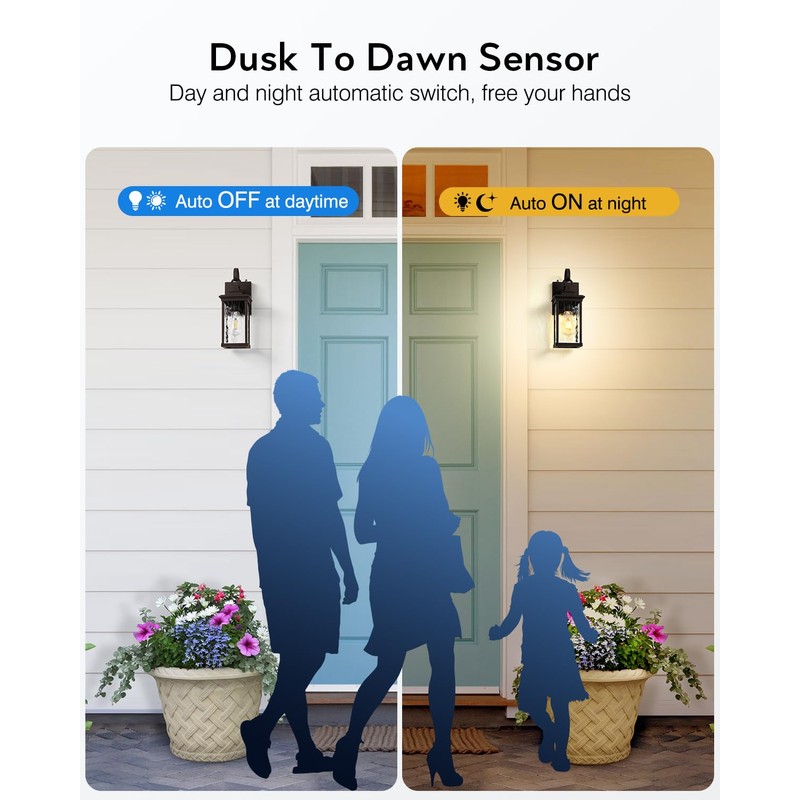 VIANIS Dusk to Dawn Outdoor Garage Lighting, Farmhouse Oil Rubbed