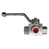 Hydraulic High Pressure Shut-Off Ball Valve 3 Way 1/4 Inch