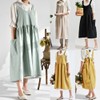 Women Kitchen Cooking Apron with 2 Front Pockets Cotton Linen