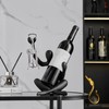 FJSPERM Thinker Statue Wine Rack, Black Modern Rack for Kitchen