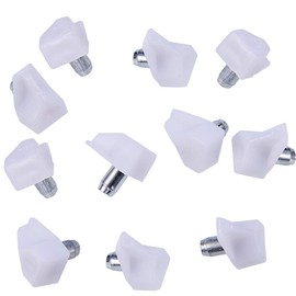 INCREWAY Shelf Support, 50 Pcs 5mm White Plastic Shelf Pegs Pins Cabinet Shelf Holder Clips for Furniture Book Shelves Supplies