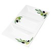 Handmade Italian Ceramic Rectangular Dish in Olive Design, Dreigeteilter/Approx. 31