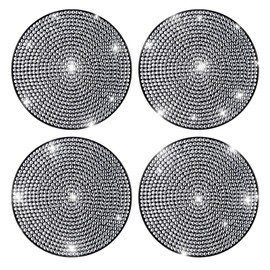 Yuomeaz 4 Pcs Bling Cup Holder Coaster for Car, 2.7 in Anti-Slip Crystal Fashion Car Coasters, Rhinestone Automotive Interior Accessories for Women