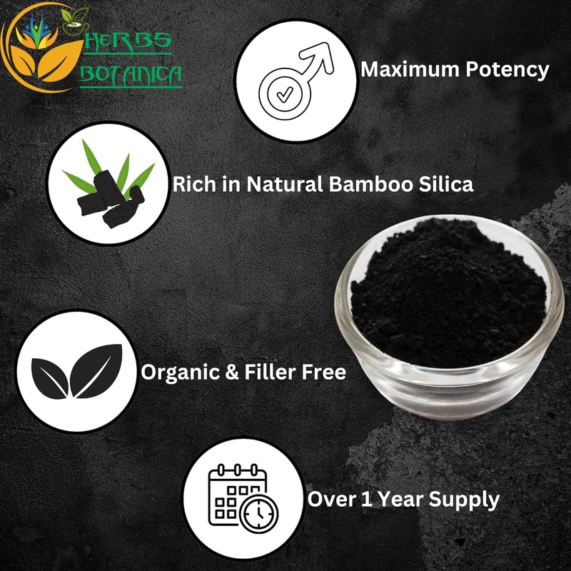 Herbs Botanica Activated Charcoal Powder 100% Food Grade Bamboo Charcoal