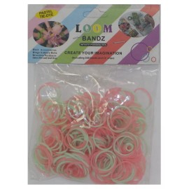 Infinite Possibilites Pastel Tie Dye 300 Loom Bands With 12 Clips - Pink & Green