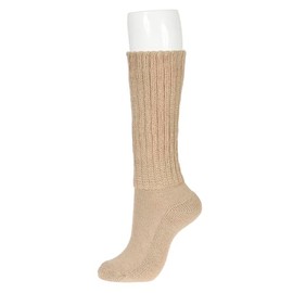Fukusuke Socks, Satisfaction, Hot Water Bottle, Comfort Room Socks, 1 Pair Set, Warm, Bottom Pile, Loose Crew Length, 11.8 inches (30 cm), Fukusuke Women's 4245-85M, gray (light gray)