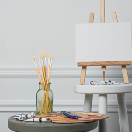 Relaxdays 20 Piece Acrylic Oil & Watercolour Brush Hobby & School Human Hair Bristles Painting Brush Natural