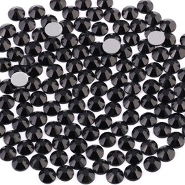 400PCS SS30/6mm Crystal Rhinestones (Jet Black), Bedazzling Flatback Glass Rhinestones for Crafting DIY Nail Art Makeup Decoration, Gems Diomand Charms for Tumbler Shoes Clothing Mug