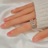  Peach [Handmade Nail Tip] Emily Nail - Half White