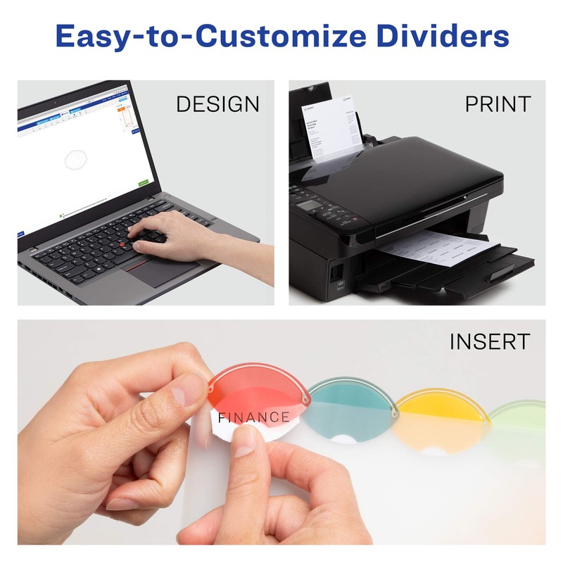 Avery Insertable Style Edge Plastic Mini Dividers for 3 Ring