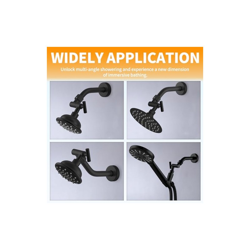 All Metal Shower Head Elbow Adapter, Adjustable Shower Head Extension