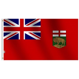 Rhungift Canada Manitoba Flag 3 X5Ft-Printed Glossy Silk Satin Fabric Canadian Province Flag 36x60inch Outdoor MN Flags