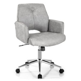 Costway Home Office Modern Chair Accent Chair Adjustable Task Swivel Seat with Armrest