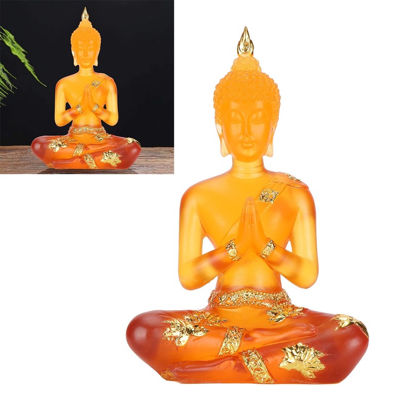 Transparent Sitting Buddha Statue Resin Buddha Figurine Sculpture Home Office