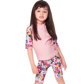 EZIX Traje de baño para niñas con protección solar UV, 2 piezas, 12004, Rosado, 3 Años