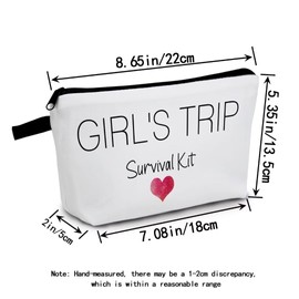 MoCaliduccious Weekend Bag for Women Girls Trip Gifts Favors Small Cosmetic Bag (White)