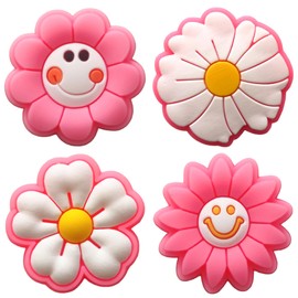 Pink Flower & Unicorn Croc Charms for Girls, 36 PCS Cute Icecream Shoe Decoration Pins for Clog, Shoe Accessories for Kids & Women Party Favor Gifts