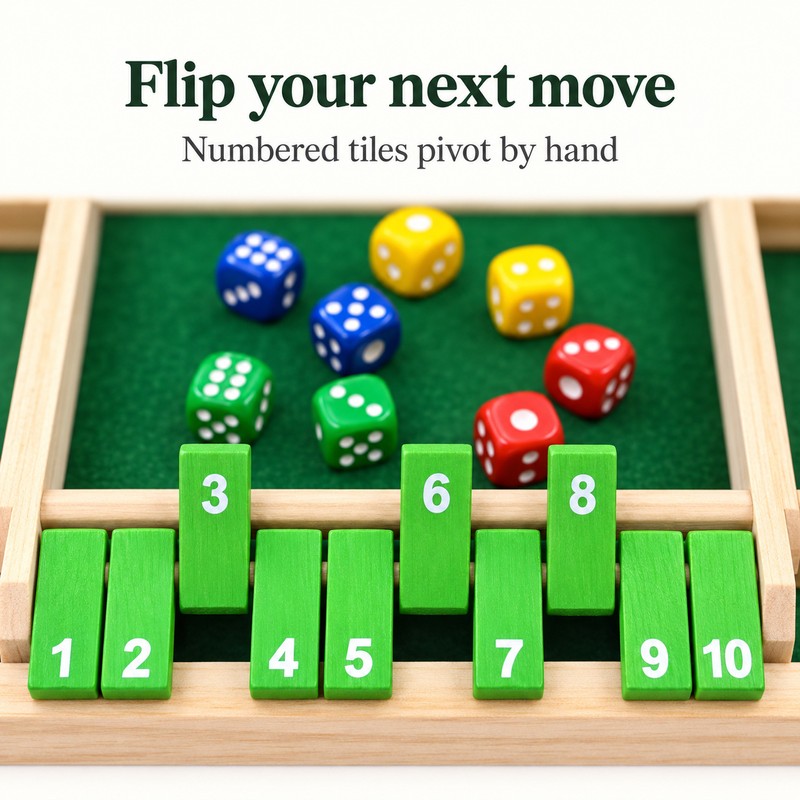 Multicolor Wooden Shut The Box Game for 4 Players –