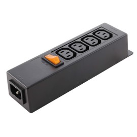 AC WORKS [WS-045-0-4] IEC IT/Server/PDU Power Strip 7-1/2 in. Housing IEC C14 Inlet to (4) IEC C13 Sheet F with Power Switch