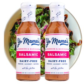 Yo Mama's Foods Gourmet Natural Balsamic Vinaigrette Dressing and Marinade - Pack of (2) - Low Carb, Low Sodium, and Gluten-Free