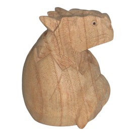 Brave Wings Hand Carved Wooden Dragon ~ Plain Dragon Egg 9.5cm High ~ Ornament Sculpture Figurine Statue Unique Table Decoration Home Decor ~ 4119