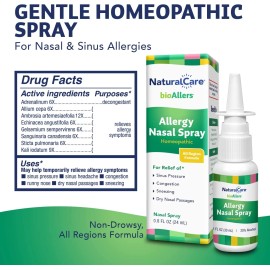 Natra-Bio NaturalCare bioAllers Allergy Nasal Spray, Homeopathic Allergy Spray for Congest