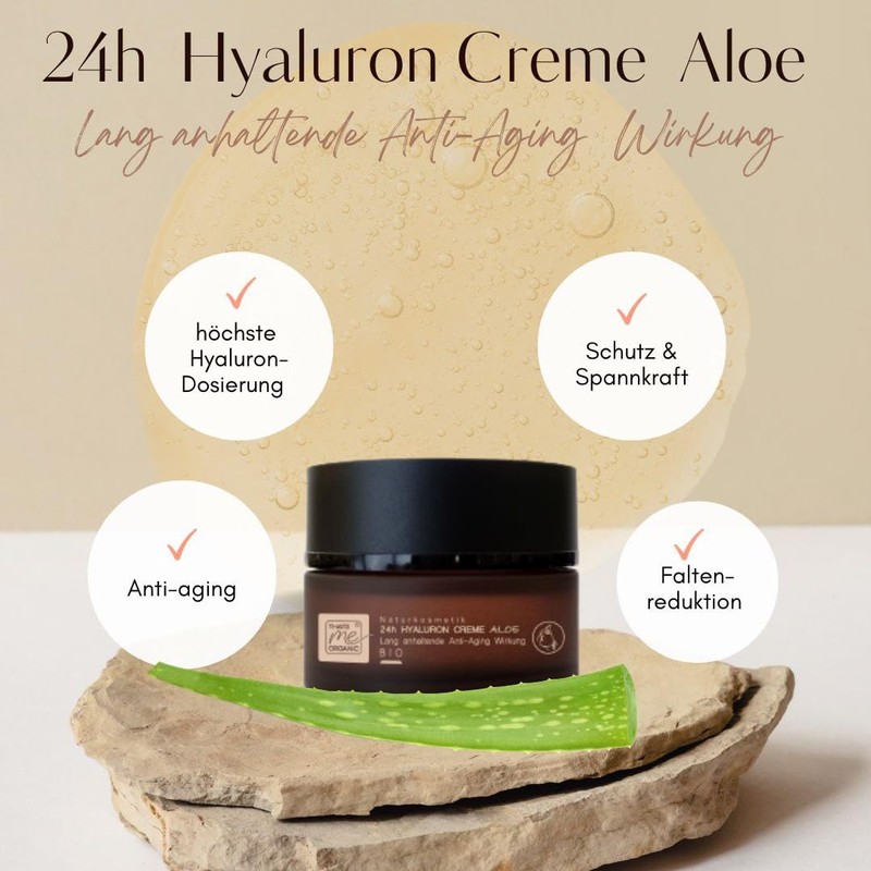 24h Anti-Ageing Hyaluronic Cream Aloe 50 ml Organic Natural Cosmetics