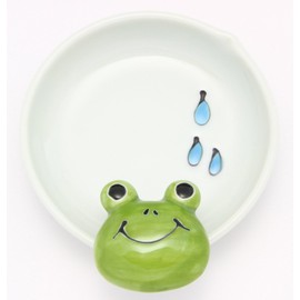 東洋セラミックス 有田焼 手描きの 動物 お玉立て かえる ID-58-02 ホワイト 5.5×12.9×11.2