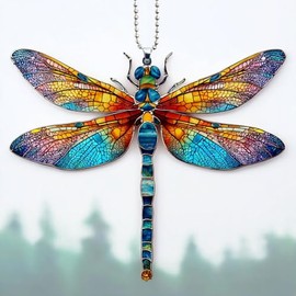 Dragonfly Hanging Ornament, Dragonfly Decor for Women, Gardeners, Christmas Ornaments, Suncatcher Gift, Dragon Fly Window Hanging