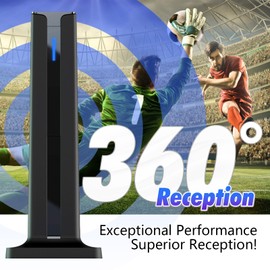 Digital TV Antenna for Smart TV Indoor,2025 TV Antenna with 3M Stick Base, 360°&Long Range Reception HDTV Antenna for Local Channels, Easy Installation Antennas for TVs Without Cable (7.0 in)