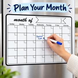 A3 Magnetic Dry Erase Calendar for Weekly & Monthly Planning – Reusable Fridge Whiteboard for Home and Kitchen Organization