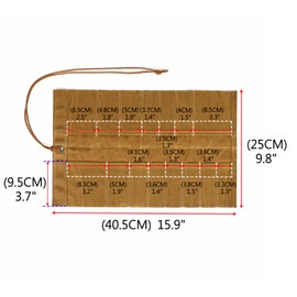 Tourbon Waxed Canvas Roll Up Pouch 15 Pockets Hand Tools Organiser Portable Screwdriver Wrench Storage Bag