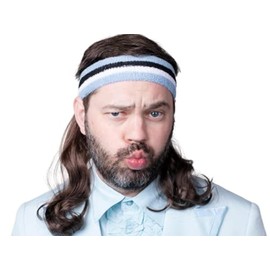 Mullet On The Go - The Blue Steel Mullet Headband Wig, One Size
