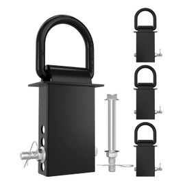 RETRUE 4PCS 18000lbs Trailer Stake Pocket D Ring with Security Bolt Nut, Heavy Duty Removable Stake Pocket D Rings Tie Down Anchor for Flated Trucks and Trailers, Utility Trailer Accessories, Black