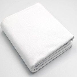 Virginia Tex Fabric, Sold by the Metre, Cotton Fabric 100%, Large Width 240 cm, Cotton Fabric 100% Oeko Tex Standard 100 Plain Colours for Sewing (White, 200 cm)