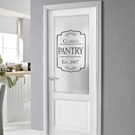Kitchen Pantry Door Decal, Customizable, Last Name Established Year Decal Sticker, Kitchen Decor