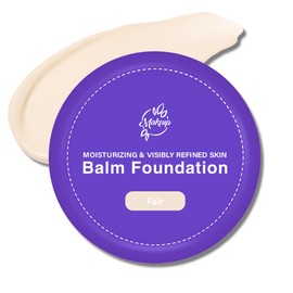 Balm Foundation for Mature Skin - Age-Defying Hydrating Cream Foundation, Medium Buildable Coverage Makeup Blurs Fine Lines & Smooths Texture, Vegan Satin Finish for Older Women (Fair)