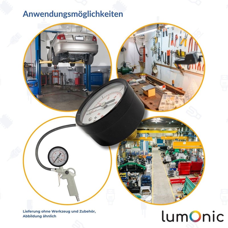 Lumonic I Pressure Gauge 0-6.0 Bar I 1/4 Inch I