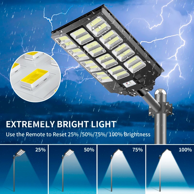 Solar Street Light Outdoor High Output LED Large Battery 20000mAh