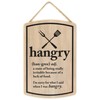 Hangry Definition Wood Wall Decor - Funny Hanging Sign for